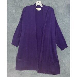 Michael Kors Cardigan‎ Womens Size 1X Purple Open Front Sweater Cardigancore